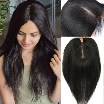 Летни перуки на копринени базата от 100% бразилски човешка коса, прав дамски перуки, изработени от човешка коса 12-20 см, бестселър