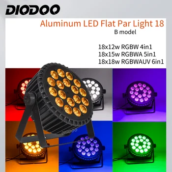 Липсата на данък Алуминиев LED Flat Par 18x12W RGBW/18x18W RGBWA + UV Led Осветление DMX512 Диско Професионално Сценично DJ Оборудване