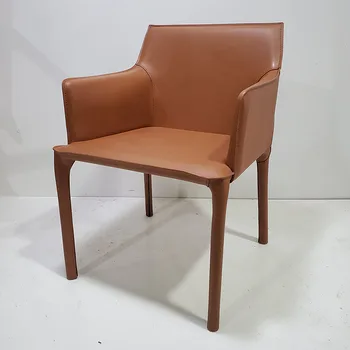 Луксозни и Модерни мебели, Оранжевото Кожа на седлото, популярно в Интернет Ежедневното Обедно стол, Дизайнерско Минималистичное Художествено стол