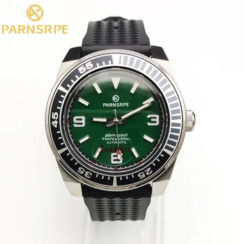 Луксозни часовници PARSRPE - Green 42 мм Мъжки механичен часовник Samurai Red Second с червена секунда, модни часовници NH35A