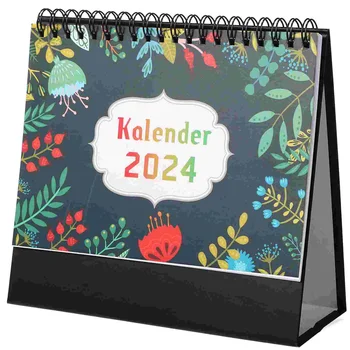 Месечен календар с две макари Дизайнерски Настолни Календари за 2024 година Хартиен декор Домакински самостоятелен Офис