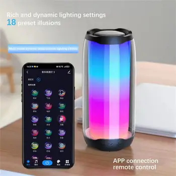 Мигащ високоговорителя Bluetooth за Безжичен Водоустойчив с цветен led подсветка Говорител Boombox Открит 3D Стерео бас TF FM радио