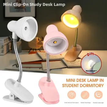 Мини-Портретно Лампа Лампа За четене Мини Клипса За Обучение Настолна Лампа На Батерии Гъвкава Нощна Настолна Лампа Осветление LED Лампи 0