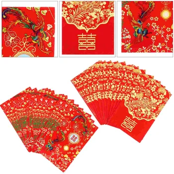 Мини-червени пликове, практични и портмонета за монети, Празнични червени пликове, пликове за пари, сватбени подаръци, чанти, творчески чанти за пари, Червени пликове
