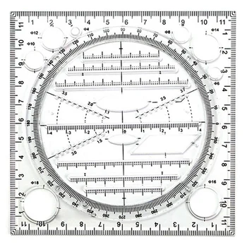 Многофункционален модел за изготвяне на кръгове, инструмент за рисуване на геометрични, Измервателна линия, ъгъл на завъртане