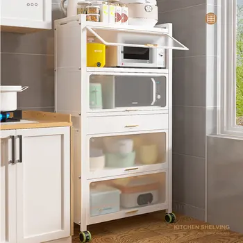 Многофункционални шкафове, многослоен шкаф за съхранение като, външни рафтове, шкаф за микровълнова печка за кухненски мебели