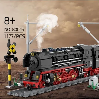 Модел на влака BR01 MOC DK80016, имитация на парни локомотиви, Пътни блокове, Трамвай транспорт, Образователни тухли, Подаръчен комплект играчки за момчета 0