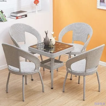 Модерни маси и столове Домакински мебели Дизайнерско съчетание на стола за почивка с облегалка в двора Трапезни столове 0