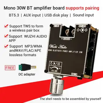 Моно 30 W TWS Bluetooth 5.3 Такса Аудиоусилителя USB MP3/WMA/WAV/FLAC/APE Модул Усилвател на Мощност 0