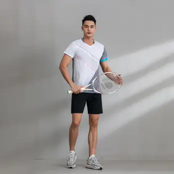 Мъжка спортна форма Тенис риза с къси ръкави от висококачествен полиестер за тенис на маса 0