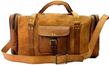 Мъжки 24-инчовата чанта от естествена кожа, нов спортен багаж за салона на уикенда