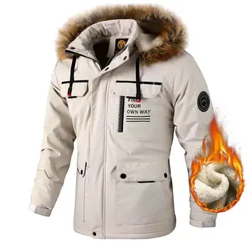 Мъжки ежедневни сако от плюш и удебелени тъкан, парк, есенно-зимна топло яке, мъжко палто