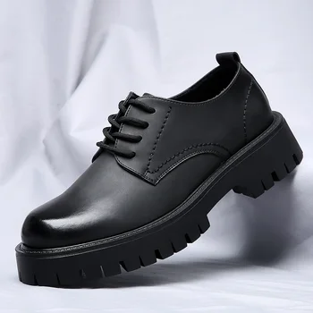 Мъжки модел обувки с дантела, мъжки oxfords, Модни мъжки обувки в бизнес стил 2023, Нови класически кожени мъжки костюми, Обувки, мъжки обувки