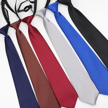 Мъжки монофонични мързелив тънка вратовръзка, тесни регулируема вратовръзка, проста еластична лента с ширина 7 см, мъжки вечерни дизайнерски мъжки вратовръзки за партита