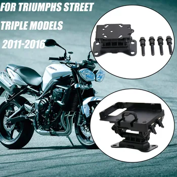 НОВИ Аксесоари за мотоциклети Черно Притежател на мобилен телефон, GPS поставка за монтиране на Стена за модели Triumphs Street Triple 2011-2016 2014 2015
