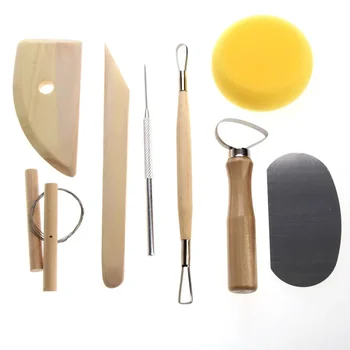 Набор от Инструменти за грънчарска работа от 8 предмети, инструменти за фрезоване на керамика керамика, дървен нож, практичен инструмент за грънчарска работа