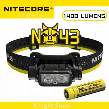 Налобный фенер NITECORE NU43 за нощуване на открито, светло налобный фенерче, лесен налобный лампа за къмпинг, джогинг, разходки