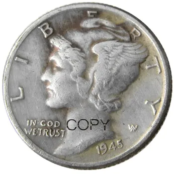 Ни живак стотинка 1945 PSD сребърно покритие копие монети 