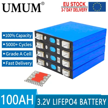 Нов 3.2 В 100AH 1-16 бр Lifepo4, Литиево-Желязо-Фосфатный Батерия САМ 12V 24V 36V 48V Елементи на Слънчевата Система за Съхранение За Електромобили