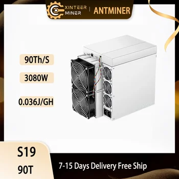 Нов Antminer S19 90T Биткоин Asic миньор, инсталацията за майнинга Бтк, криптовалюта Bitmain Crypto Миньор Безплатна доставка