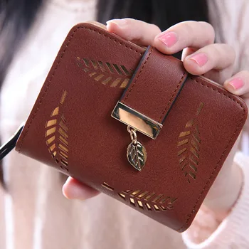 Нов дамски портфейл с двоен лист, кожен Клатч, държач за карти, портфейл, чанта, мини-сладко чанта цвят Каки, луксозна дизайнерска чанта Pochette Femme 0