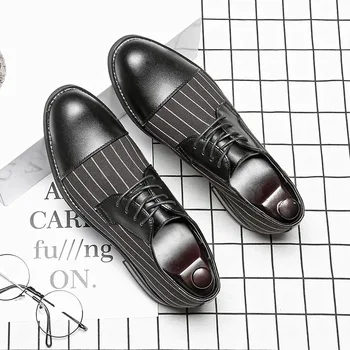 Нова Висококачествена Италианска Обувки за Мъже, Лоферы, Ежедневни Мъжки Обувки, Луксозни Кожени Слипоны в Британския стил, Шарени, Меки Обувки, Мокасини