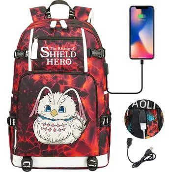 Нова аниме Shield Hero USB Голям капацитет за тийнейджъри, училищни чанти, Жени, Мъже, Лаптоп, пътен раница, момичета, момчета, Детски училищни чанти и калъфи за книги