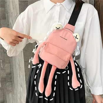 Нова индивидуалност, малка чанта за момичета, ежедневни чанти-месинджър с анимационни сладък жаба, женствена чанта през рамо Унисекс, дамски чанта през рамо