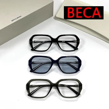 Нова мода Корея, оптични очила BECA Eyawear, квадратни рамки за очила, дамски, Мъжки ацетатные очила за късогледство, предписани очила в оригиналната кутия