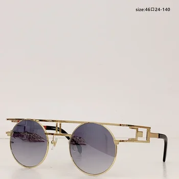 Новата луксозна марка, Дизайнерски висококачествени мъжки и женски vintage слънчеви очила в метални рамки в стар стил за празнични партита UV400