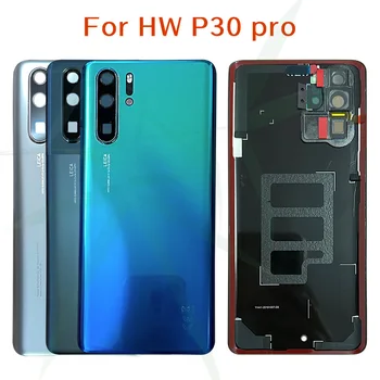 Ново стъкло за Huawei P30 Pro New Edition 2020 Задния капак на отделението за батерията Корпус на гърба на стъклени врати Замяна панел с CE