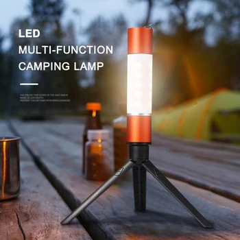 Окачен лампа за палатка 1800 mah led фенер за палатка USB Акумулаторна лампа Фенерче, растягивающийся със статив, за разходки на открито