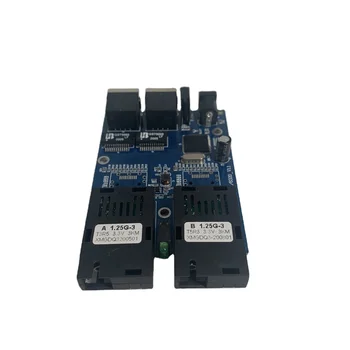 Оптичен Gigabit Ethernet 2 RJ45 UTP 2 SC fiber optic Медиаконвертер 2SC 2RJ45 Ethernet 10/100/1000 М Печатна платка 0