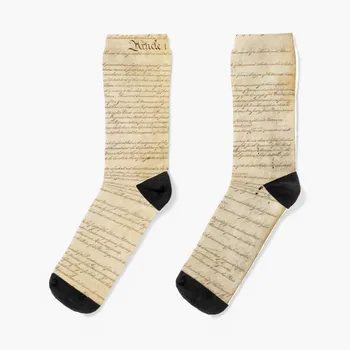 Оригиналната страница 1 от Конституцията на Съединените Щати Чорапи стръмни чорапи черни чорапи Мъжки и Женски
