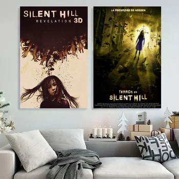 Плакат на класически филм Silent Hill, хартия за бар Kraft Club, Ретро Плакат, Стенни картини, стикери за стенописи в спалнята, кабинета 0