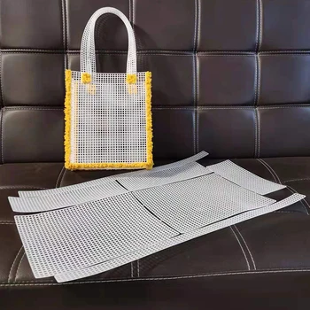 Пластмаса окото на Тъканта, решетка за производство на чанти Материал за плетене на чанти ръчна изработка Кука с тик-так Кука с пластмасова мрежа Аксесоари за бродерия