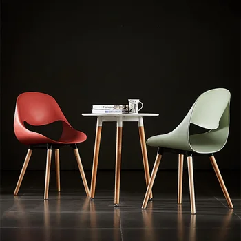 Пластмасов стол за почивка на вила в скандинавски стил, Модерни минималистичные трапезни столове за дневна, часова рецепция, Стол за кафе с облегалка L