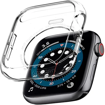 Половината затварящ калъф за Apple Watch 8 7 6 5 40/44/ 41 мм, Меки силиконови калъфи с драскотини за iWatch серия 49 45/42/38 мм аксесоари
