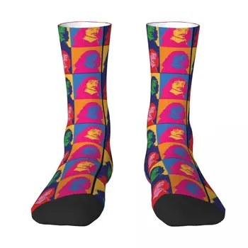 Поп-арт Портрет Философ Рене Декарта графични Чорапи, бебешки чорапи за подаръци се движат чорапи чорапи памучни Чорапи За Жени за Мъже