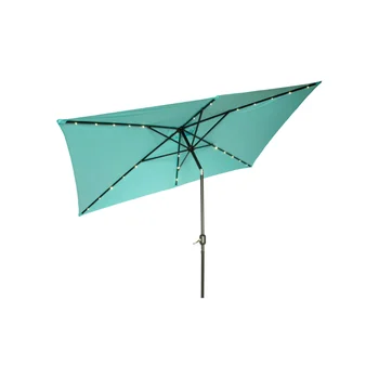 Правоъгълен чадър за вътрешен двор с led подсветка на слънчеви батерии - 10 x 6,5 см - От търговска марка Gardena (Синьо -)