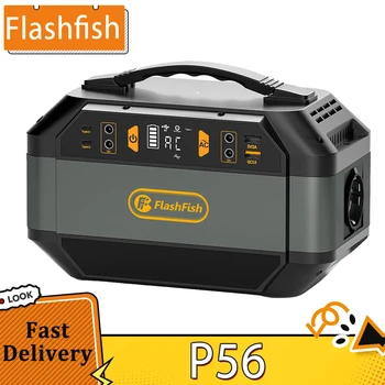 Преносима електрическа Централа Flashfish P56, Слънчев Генератор с Батерии Блок 288,6 Wh /78000 ма, Мощност на променлив ток 330 W, Чиста синусоидальная вълна 230