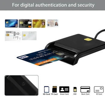 Преносимо устройство, USB-Четец на Смарт Карти За SD ATM CAC TF ID Банкова Карта SIM Card Reader Cloner Конектор за Windows на Linux Vista / 7/8