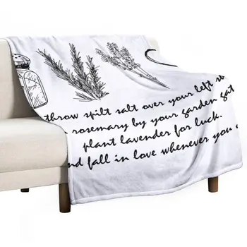 Приложна магия, сол, Розмарин, Лавандула и любов - мотивирующее твърдение, постилка за тениска, плажна одеяло, луксозно одеяло