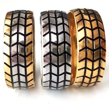 Продажба на едро 20/30 бройки, пръстени за мотоциклетни гуми нов дизайн от неръждаема стомана за мъже в стил хип-хоп, пънк, уникално шарени годежен пръстен