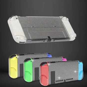Прозрачен блестящ твърд калъф Кристално Прозрачен капак Bling Shell за Nintendo Switch Oled Контролер NS Joy-Con Защита на ръкохватката за ръце