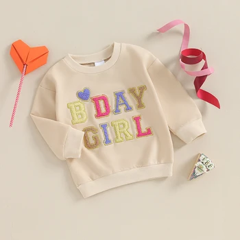 Пролетно Нова детска hoody за малки момиченца, дрехи за бебета, Всекидневни пуловер с дълги ръкави и буквенной бродерия, блузи, hoody за деца