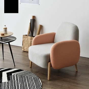 Прост диван в скандинавски стил за дневната, Стол за почивка, с гръб, Тъканта, мебели, Секционни диван-стол