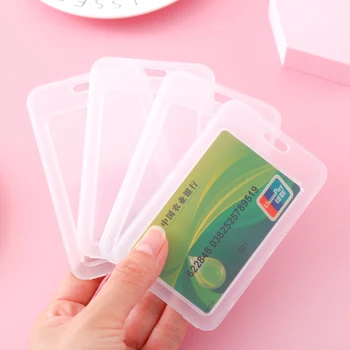 Проста прозрачна пластмасова корица за номинална карти, 1 бр., Държач за банкови карти, обложки за номинална картички, канцеларски материали, Ученически пособия 0
