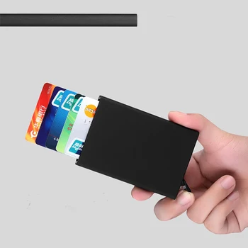 Професионален метален калъф за визитни картички, преносим държач за визитки, с капацитет 20 визитки 0
