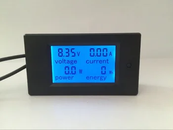 Разход на измерване на dc напрежение 6,5-100v 20А с LCD дисплей, ток, кВтч, Вата, панел измерител на 12v, 24v, 48v, контрол на заряд на батерията